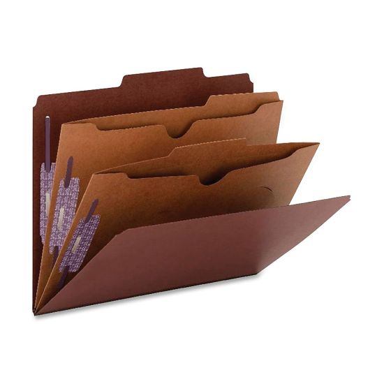 Picture of Smead Classification Folders, 2 Dividers, 2in Expansion, Legal Size, 60% Recycled, Red, Box Of 10