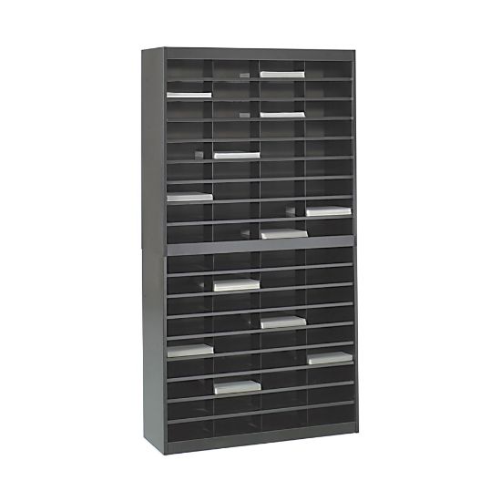 Picture of Safco E-Z Stor Steel Literature Organizer, 72 Compartments, 71inH, Black