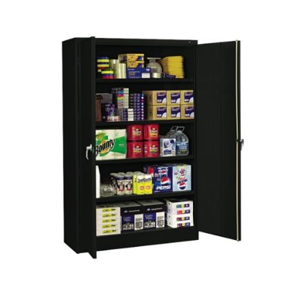 Picture of Tennsco Jumbo Steel Cabinets, 5 Shelves, 78inH x 48inW x 24inD, Black