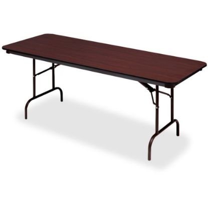 Picture of Iceberg Premium Wood Laminate Folding Table, Rectangular, 96inW x 30inD, Mahogany/Brown