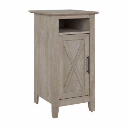 Picture of Bush Furniture Key West 16inW Small Storage Cabinet With Door, Washed Gray, Standard Delivery