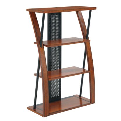 Picture of Office Star Aurora 44inH 3-Shelf Bookcase, Medium Oak/Black