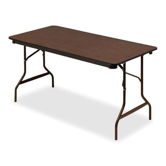 Picture of Iceberg Economy Folding Table, Rectangle, 60inW x 30inD, Walnut