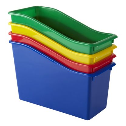 Picture of Office Depot Brand Plastic Book Bin, 7-1/2inH x 11-1/2inW x 5-1/2inD, Assorted Colors