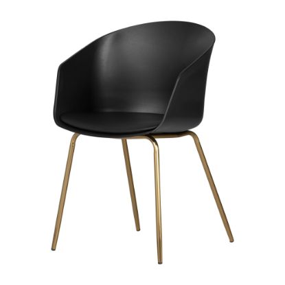 Picture of South Shore Flam Chair With Metal Legs, Black/Gold