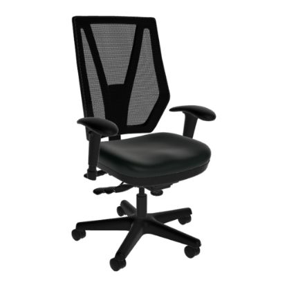 Picture of Sitmatic GoodFit Mesh Multifunction High-Back Chair With Adjustable Arms, Black Polyurethane/Black