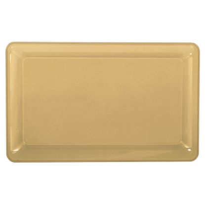 Picture of Amscan Plastic Rectangular Trays, 9-1/4in x 14-1/4in, Gold, Pack Of 6 Trays