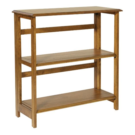 Picture of Office Star Bandon 33inH 3-Shelf Bookcase, Ginger Brown