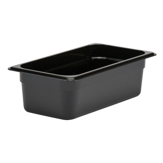 Picture of Cambro Camwear GN 1/3 Size 4in Food Pans, 4inH x 7inW 12-3/4inD, Black, Set Of 6 Pans