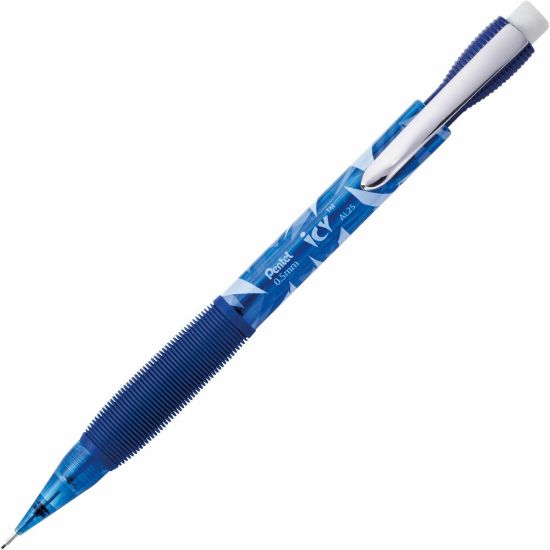 Picture of Pentel Icy Mechanical Pencil, 0.5mm, #2 Lead, Blue/Transparent Barrel, Pack Of 12