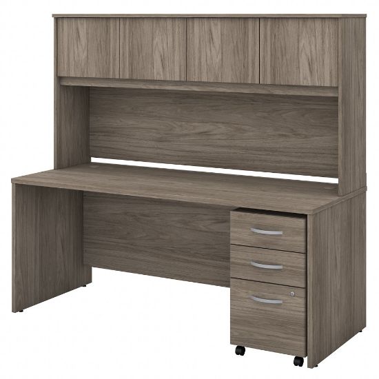 Picture of Bush Business Furniture Studio C 72inW Office Computer Desk With Hutch And Mobile File Cabinet, Modern Hickory, Standard Delivery