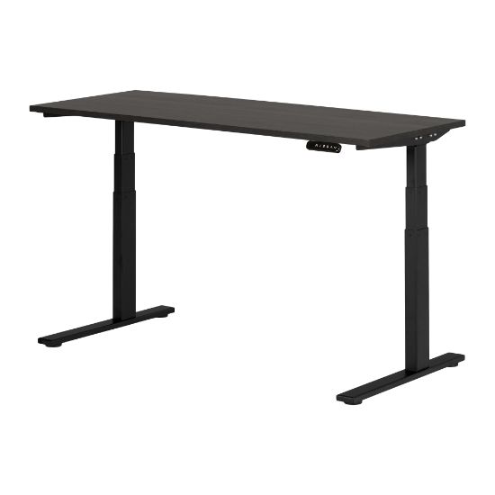 Picture of South Shore Ezra Electric Adjustable-Height Standing Desk, 48-3/4inH x 59-1/2inW x 27-1/2inD, Gray Oak/Matte Black