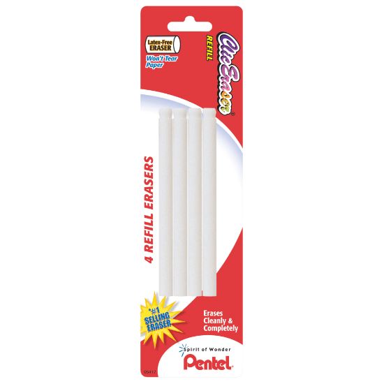 Picture of Pentel Clic Eraser Refills, 3 1/2in, White, Pack Of 4