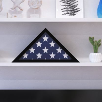 Picture of Flash Furniture Sheehan Memorial Flag Display Case, 12-1/2inH x 17-1/2inW x 3inD, Black