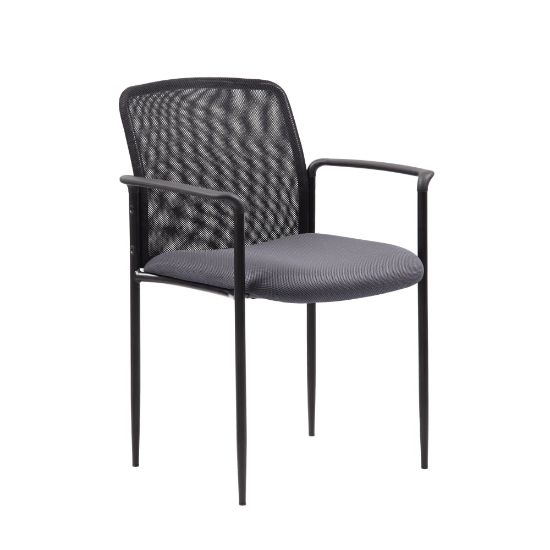 Picture of Boss Office Products Stackable Mesh Guest Chair, Gray/Black