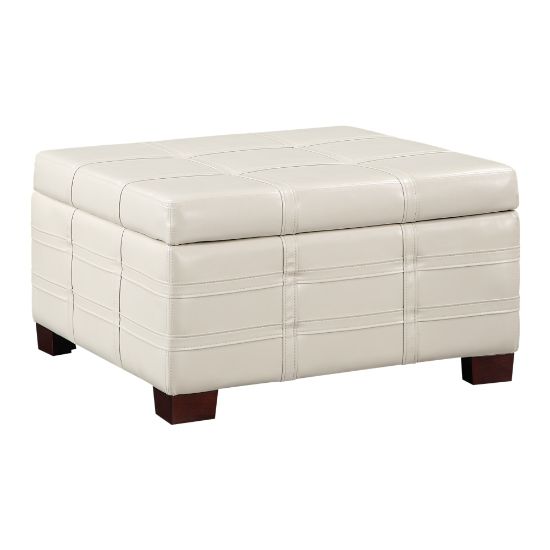 Picture of Office Star Detour Strap Square Storage Ottoman, Cream