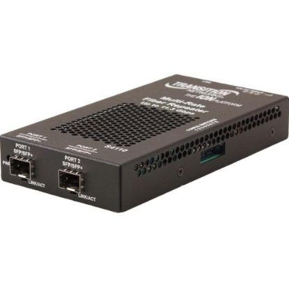 Picture of Transition Networks Stand-alone Fiber to Fiber Media Converter - 10 Gigabit Ethernet - 10GBase-X - 2.0 x Expansion Slots - SFP+ - 2 x SFP+ Slots - Power Supply - Standalone - TAA Compliant