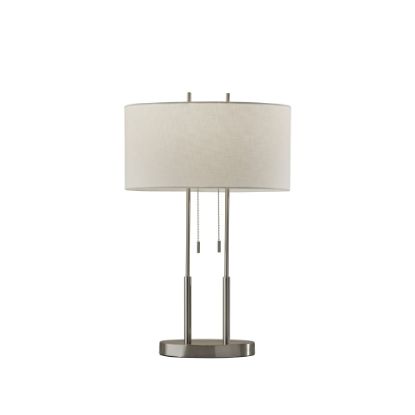 Picture of Adesso Duet Table Lamp, 27inH, Ivory Shade/Brushed Steel Base