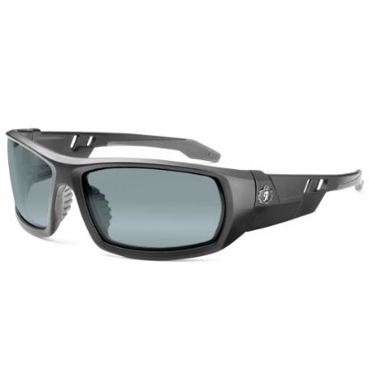 Picture of Ergodyne Skullerz Safety Glasses, Odin, Matte Black Frame, Silver Mirror Lens