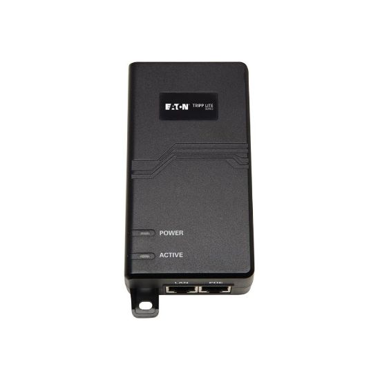 Picture of Eaton Tripp Lite Series Gigabit PoE+ Midspan Active Injector - IEEE 802.3at/802.3af, 30W, 1 Port - PoE injector - AC 100-240 V - 30 Watt - output connectors: 1 - black