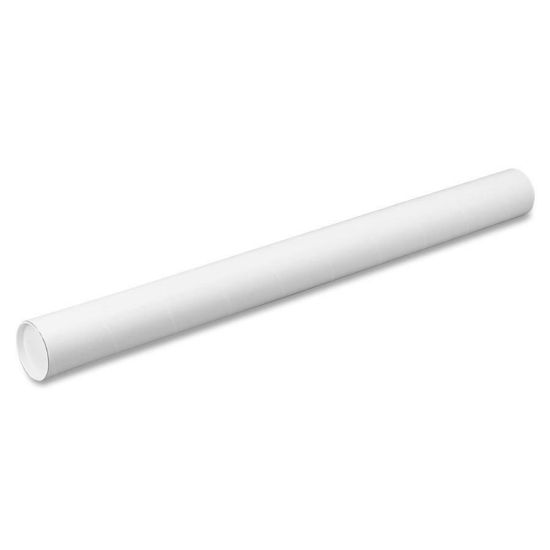 Picture of Quality Park White Kraft Fiberboard Mailing Tubes - 24in Length - 3in Diameter - Removable End Caps - Fiberboard, Kraft - 25 / Carton - White