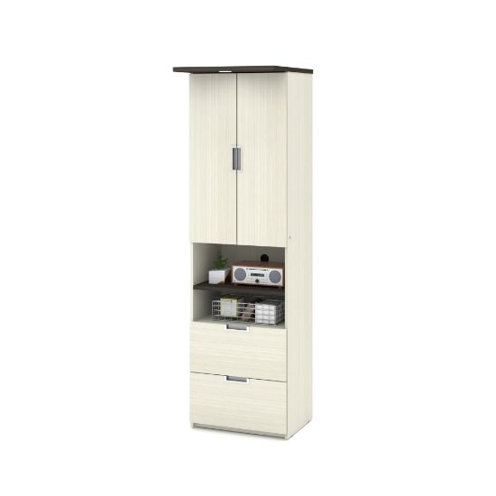 Picture of Bestar Lumina 24inW Storage Cabinet With 2 Drawers, White Chocolate