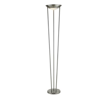 Picture of Adesso Odyssey Torchiere Floor Lamp, 71inH, Frosted White Shade/Brushed Steel Base