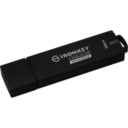 Picture of Kingston 16GB IronKey D300 D300S USB 3.1 Flash Drive - 16 GB - USB 3.1 - Anthracite - 256-bit AES - TAA Compliant