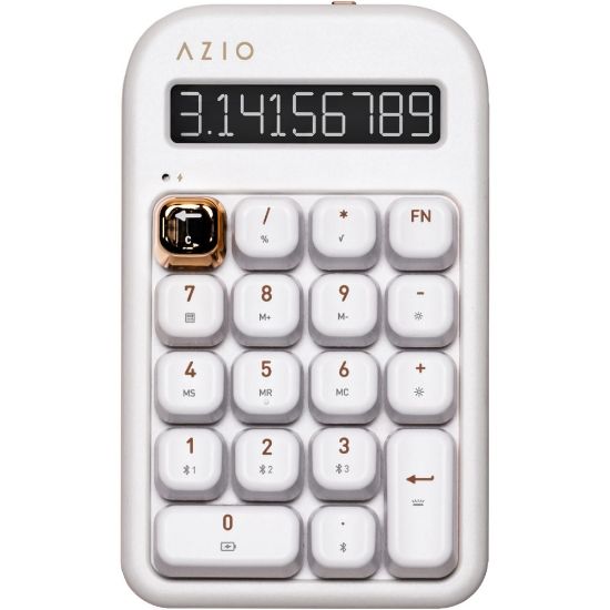 Picture of AZIO IZO Number Pad/Standalone Calculator, Blue Switches, White Blossom, AZI917800F063