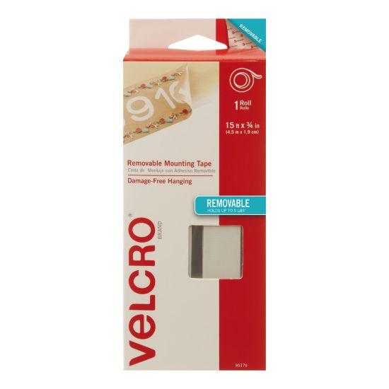 Picture of VELCRO Brand Removable Mounting Tape, 0.75in x 15ft, White