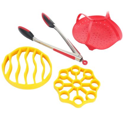 Picture of Crock-Pot 4-Piece Pressure Cooker Accessories Starter Kit, Red/Yellow