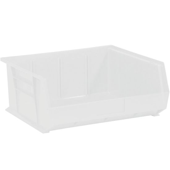 Picture of Partners Brand Plastic Stack & Hang Bin Boxes, Medium Size, 14 3/4in x 16 1/2in x 7in, Clear, Pack Of 6