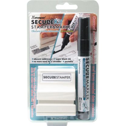 Picture of Xstamper Small Security Stamper Kit - 0.50in Impression Width x 1.69in Impression Length - Black - 1 / Pack