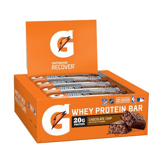 Picture of Gatorade Recover Chocolate Chip Whey Protein Bar, 2.8 oz, 12 Count