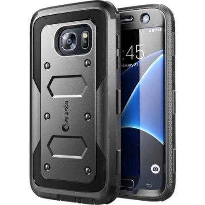 Picture of i-Blason Galaxy S7 Armorbox Dual Layer Full Body Protective Case - For Smartphone - Black - Damage Resistant, Shock Absorbing, Drop Resistant, Scratch Resistant - Thermoplastic Polyurethane (TPU), Polycarbonate