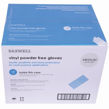 Picture of Daxwell Vinyl Gloves, Medium, Clear, 100 Gloves Per Pack, Box Of 10 Packs