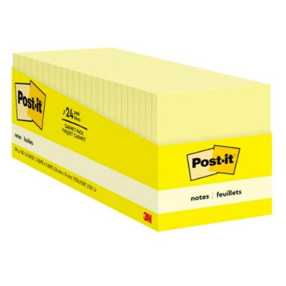 Picture of Post-it Notes, 3 in x 3 in, 24 Pads, 90 Sheets/Pad, Clean Removal, Canary Yellow