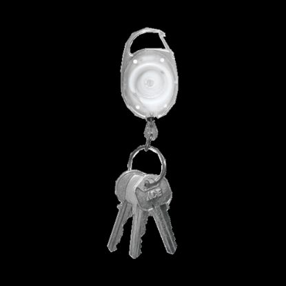 Picture of Tatco Reel Key Chain With Carabiner, 30in, Chrome/Clear, Pack Of 6