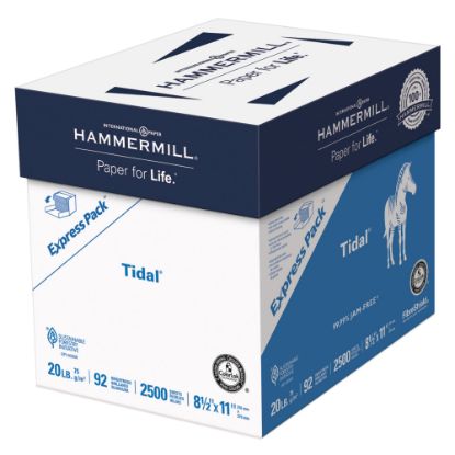 Picture of Hammermill Tidal Multi-Use Printer & Copy Paper, 5 Reams, White, Letter (8.5in x 11in), 2500 Sheets Per Case, 20 Lb, 92 Brightness