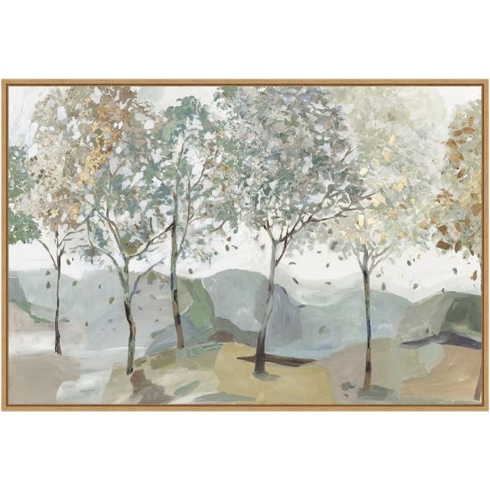 Picture of Amanti Art Breezy Landscape Trees I by Allison Pearce Framed Canvas Wall Art Print, 23inH x 33inW, Maple