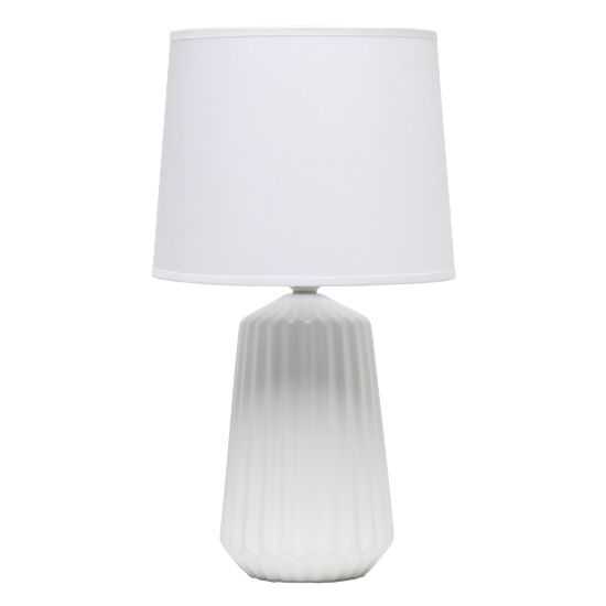 Picture of Simple Designs Pleated Base Table Lamp, 17-7/16inH, Off-White