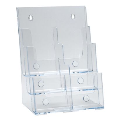 Picture of Azar Displays 3-Tier 6-Pocket Plastic Trifold Brochure Holder, 13-1/4inH x 9-1/4inW x 6inD, Clear