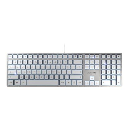 Picture of CHERRY KC 6000 SLIM - Keyboard - USB - US - key switch: CHERRY SX - silver