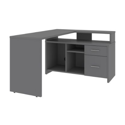 Picture of Bestar Equinox 57inW L-Shaped Corner Desk, Slate