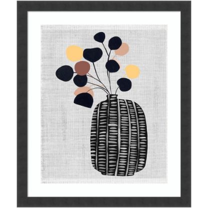 Picture of Amanti Art Decorated Vase with Plant III by Melissa Wang Wood Framed Wall Art Print, 20inH x 17inW, Black