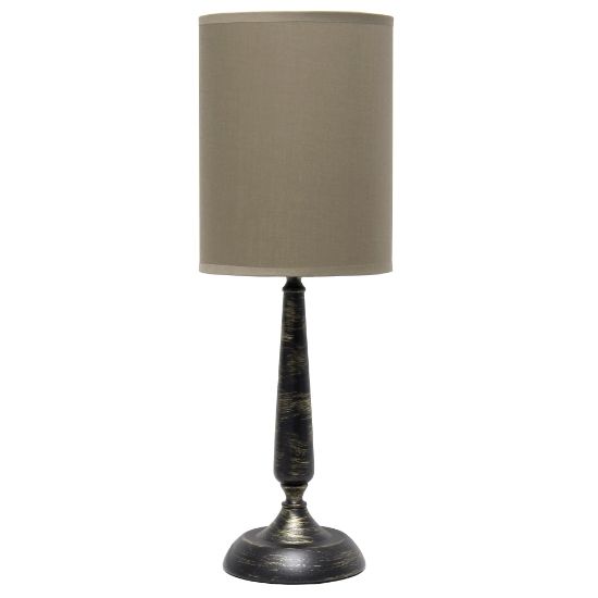 Picture of Simple Designs Traditional Candlestick Table Lamp, 22-3/4inH, Tan Shade/Oil-Rubbed Bronze Base