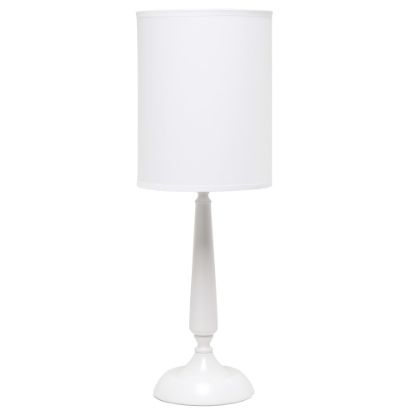 Picture of Simple Designs Traditional Candlestick Table Lamp, 22-3/4inH, White Shade/White Base