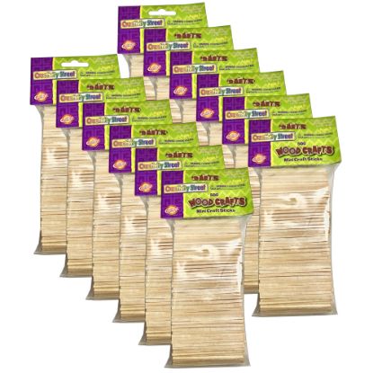 Picture of Creativity Street Mini Wood Craft Sticks, 2-9/16in x 1/16in, Natural, 500 Sticks Per Pack, Case Of 12 Packs