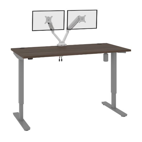 Picture of Bestar Upstand Electric 60inW Standing Desk With Dual Monitor Arm, Antigua