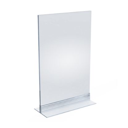 Picture of Azar Displays Acrylic T-Strip Vertical/Horizontal Sign Holders, 11in x 7in, Clear, Pack Of 10 Sign Holders